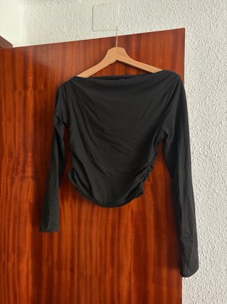 Camiseta manga larga drapeada