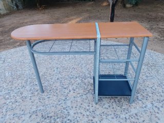 Mesa auxiliar cocina madera y metal