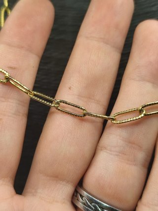 Collar eslabones acero dorado con estrella