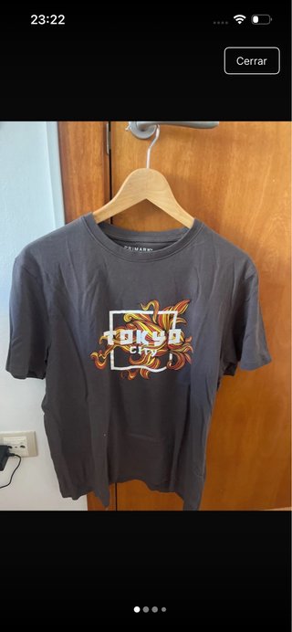 Camiseta Primark Tokyo City Talla M Gris
