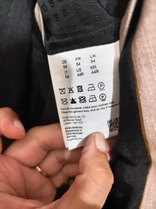 Traje BOSS L Seda Lino Lana rosa