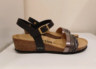 Sandalias Bayton Talla 38 Negro/Plata