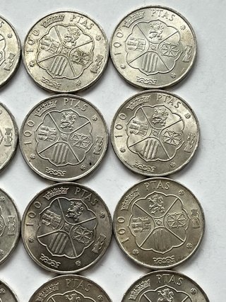 Lote 13 monedas 100 pesetas Franco plata