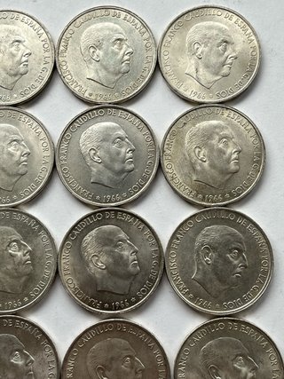 Lote 13 monedas 100 pesetas Franco plata