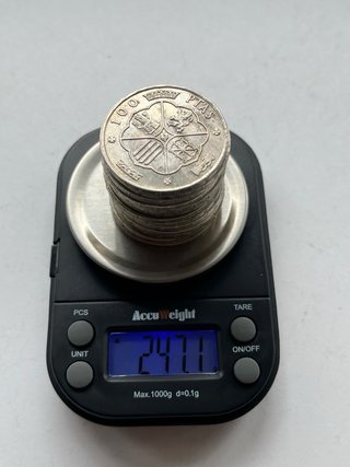 Lote 13 monedas 100 pesetas Franco plata