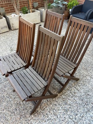 Set di 4 sedie da terrazzo in legno