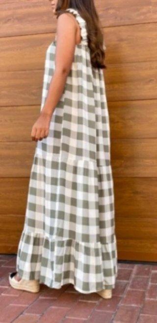 Vestido largo cuadros boho chic + REGALO