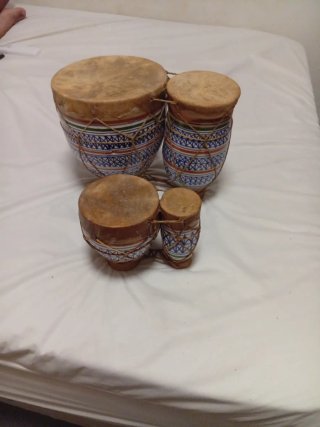 Tambor doble timbal decorado