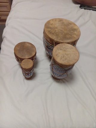 Tambor doble timbal decorado