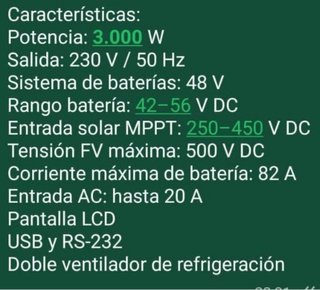 Inversor Híbrido Infinisolar 10kVA