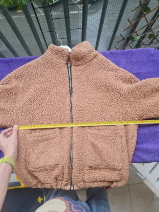 Giacca Teddy Pile Oversize Cammello