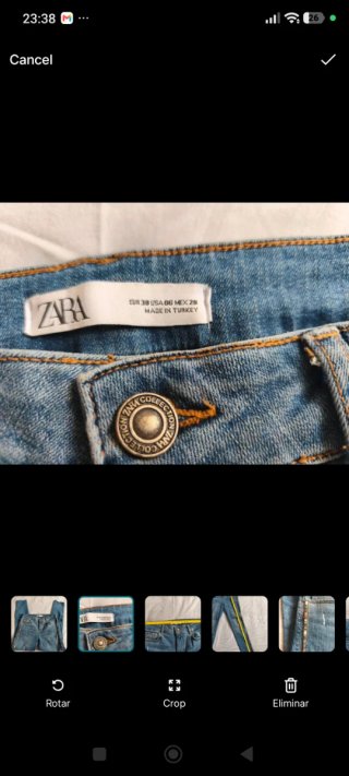 Vaqueros Zara con abalorios