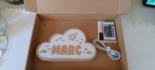 Lampara led personalizada con forma de nube