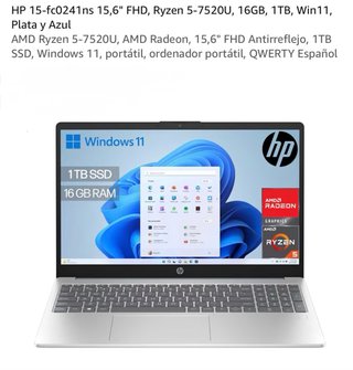 HP 15-fc0241ns Ryzen 5 7520U 16GB 1TB