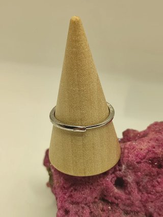 Anillo Plata 925 Cuarzo Fantasma Azul Ajustable