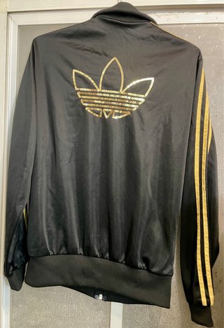 Chaqueta deportiva Adidas Talla XL Negra/Dorada