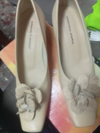 Zapatos Brenda Zaro Beige Flores Talla 38