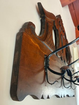 Perchero antiguo madera tallada 80cm