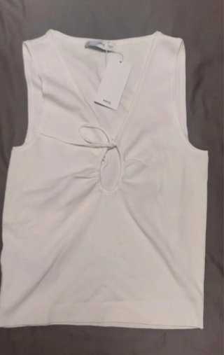 Camiseta Mango Talla M Blanca