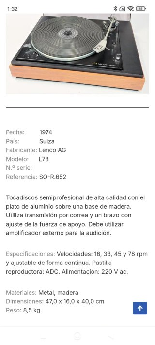 Tocadiscos Vintage Lenco L-72 1974