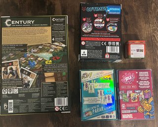 Pack 5 Juegos: Century, Optimus, Flip 7, claim, vi