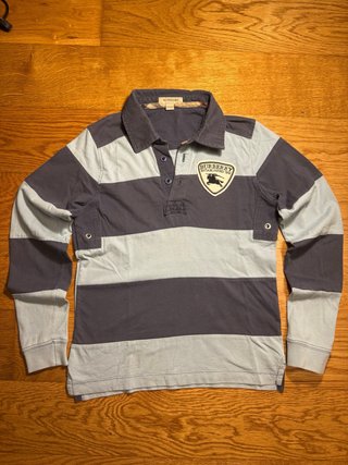 Camiseta Larga Burberry Rayas Azul