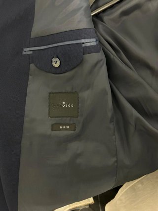 Chaqueta de traje azul PURŌEGO