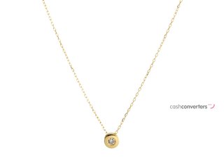 cadena oro 18k con piedra con diamante 22.5cm