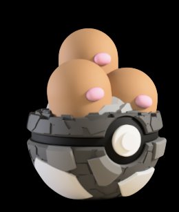 Pokéball de Dugtrio Impresa en 3D