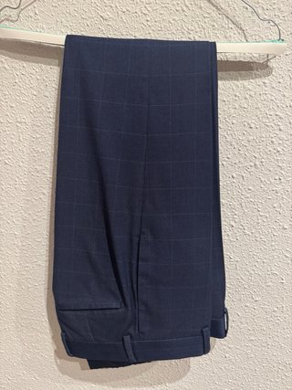 Traje de hombre Mango azul a cuadros