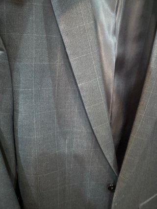 Traje de hombre Mango azul a cuadros