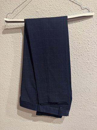 Traje de hombre Mango azul a cuadros