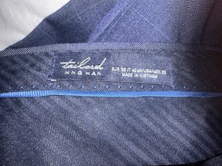 Traje de hombre Mango azul a cuadros