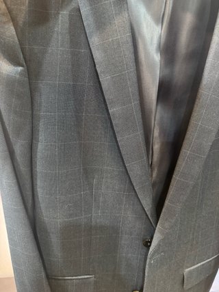 Traje de hombre Mango azul a cuadros