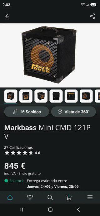 Amplificador Bajo Markbass No puedo Rebajar mas