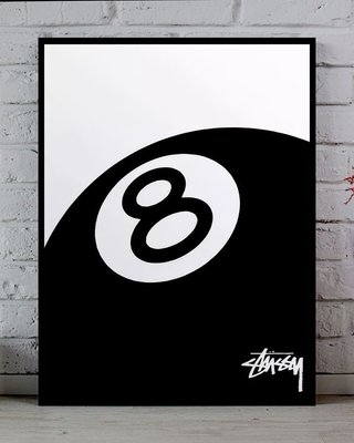 Cuadro con ilustracion Stussy bola 8