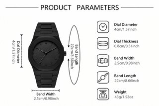 Elegante reloj negro nuevo sin usar