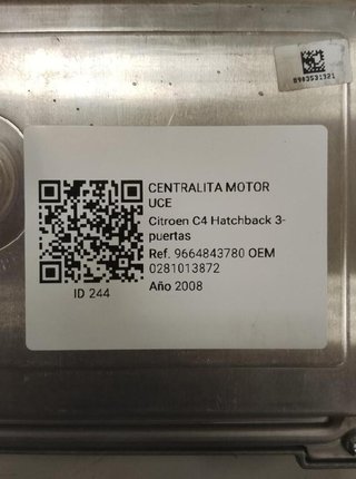 Citroen 244 0281013872 centralita motor uce c4 1.6