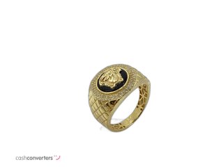 sello oro 18k con piedra con circonita