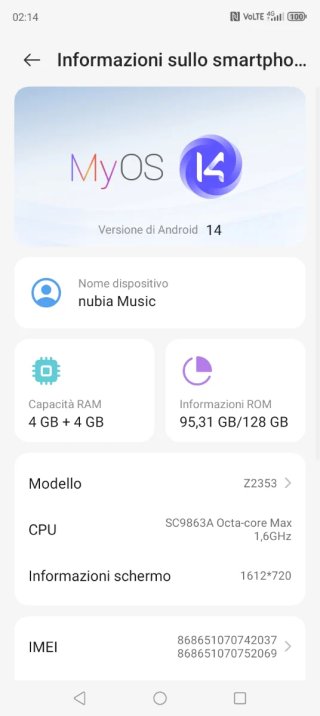 Nubia Music 128GB - Smartphone Multicolore