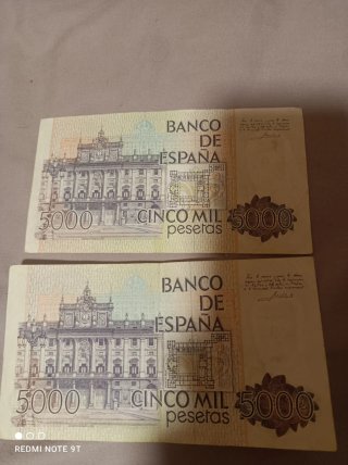 2x Billetes 5000 pesetas 1979 España