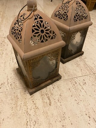 Faroles candelabros de forja 30cm x 14cm