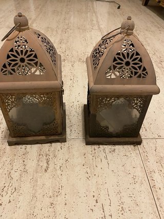 Faroles candelabros de forja 30cm x 14cm