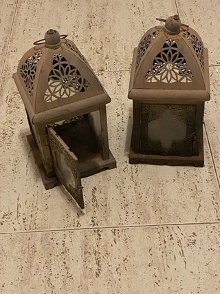 Faroles candelabros de forja 30cm x 14cm
