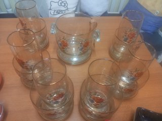 Juego Whisky Cubitera Cristal Flor