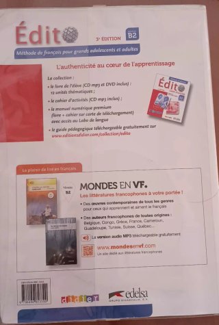 Libro de francés B2. Édito.