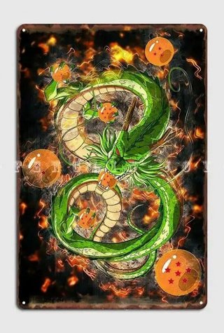 CARTEL METÁLICO DRAGON BALL (SHENRON Y LAS BOLAS D