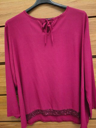Blusa Over donna manica lunga taglia 54/56
