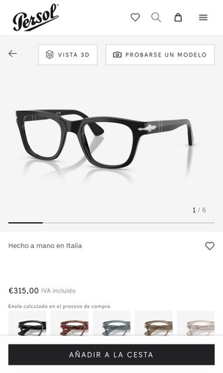 Montura Gafas Persol Negra Original