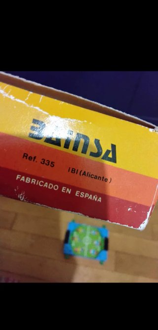 Juguete antiguo Futbolín azul Ibi Alicante Bainsa